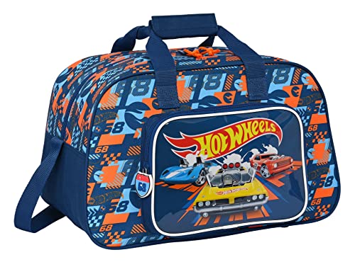 Safta Unisex Kinder M273 HOT Wheels Speed Club Sporttasche, Rucksack, ideal unterschiedlichen Alters, bequem und vielseitig, Qualität und Widerstandsfähigkeit, 40 x 23 x 24 cm, Marineblau und Orange von safta