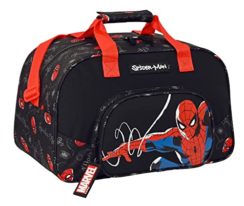 Safta Unisex Kinder M273 Spiderman Hero-Sporttasche, Rucksack, ideal verschiedener Altersgruppen, bequem und vielseitig, Qualität und Widerstandsfähigkeit, 40 x 23 x 24 cm, Schwarz von safta