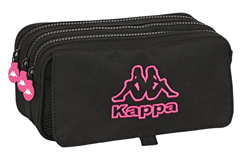 Safta Unisex Kinder M710 Kappa Dreifach-Big, Federmäppchen, ideal 5 bis 14 Jahren, bequem und vielseitig, Qualität und Widerstandsfähigkeit, 21,5 x 8 x 10 cm, Schwarz von safta