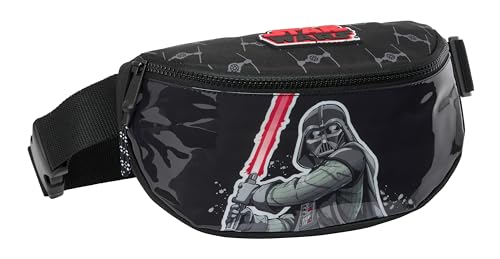 Star Wars The Fighter Bauchtasche für Kinder, ideal für Jugendliche und Kinder unterschiedlichen Alters, bequem und vielseitig, Qualität und Widerstandsfähigkeit, 23 x 9 x 14 cm, Schwarz, Schwarz, von safta