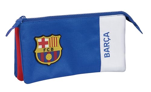 Safta F.C. Barcelona 2. Team – Federmäppchen für Kinder, Federmäppchen für Kinder, bequem und vielseitig, Qualität und Beständigkeit, 22 x 3 x 12 cm, Blau und Kastanienbraun, blau/granate, Estándar, von safta