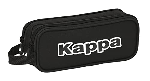 safta Kappa – Federmäppchen für Kinder, für Kinder, ideal für Kinder von 5 bis 14 Jahren, bequem und vielseitig, Qualität und Haltbarkeit, 21 x 6 x 8 cm, Schwarz, Schwarz, Estándar, Lässig von safta