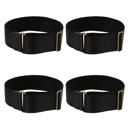 2 Paar Ärmelhalter, Herren Ärmelhalter Verstellbar, Damen Stretch Anti Rutsch Hemd Hülsenhalter, Elastische Verstellbare Armbänder, 2,5 cm Breite Anti-Rutsch-Armband zum Fixieren Hemd von salbsever