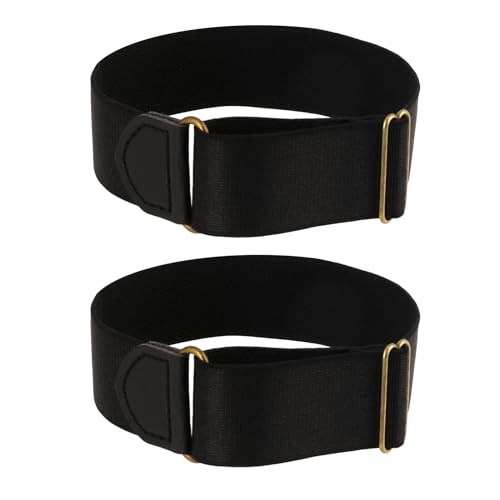 salbsever 2 Stück Ärmelhalter, Herren Ärmelhalter Verstellbar, Damen Stretch Anti Rutsch Hemd Hülsenhalter, Elastische Verstellbare Armbänder, 2,5 cm Breite Anti-Rutsch-Armband zum Fixieren Hemd von salbsever