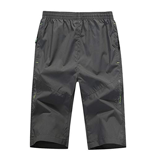 sandbank Herren Outdoor Caprihose schnelltrocknend 3/4 Unterkniehose mit Reißverschlusstaschen - Grau - Taille 32/45'' (M) von sandbank