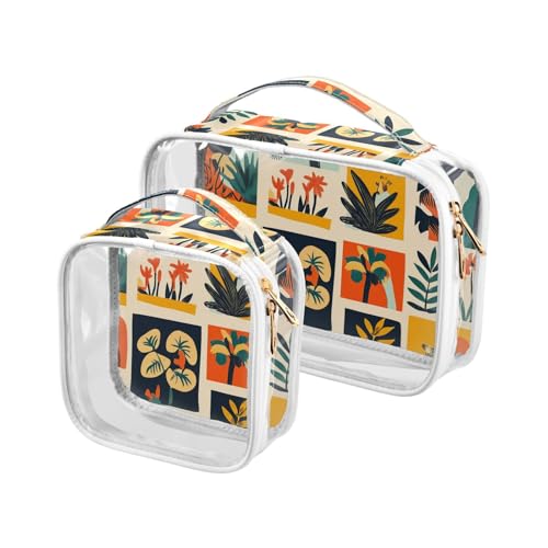 Kulturbeutel für unterwegs, transparent, Sommer-Kulturbeutel, TSA-genehmigt, wiederverwendbar, Make-up-Tasche, klein, für Herren, Rasierset, Sommerkaros, Cartoon, tropisch, 2 Stück, Sommer-Karo Kulturbeutel für unterwegs, transparent, Sommer-Kulturbeutel, TSA-genehmigt, wiederverwendbar, Make-up-Tasche, klein, für Herren, Rasierset, Sommerkaros, Cartoon, tropisch, 2 Stück, Sommer-Karo von sanluoli