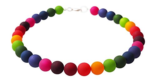 Polariskette Regenbogen bunt handgefertigter Polarisschmuck Damen Kette (42 Zentimeter) von schmuckmanufaktur koenigsblau