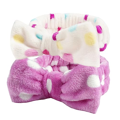 scicent Haarbänder Bowknot Makeup Schminkband Haare Stirnbänder Schleifen Haarwickel Handtuch Korallen Vlies Kosmetisches Haarband Sport Bad Dusche Haarbänder für Frauen Mädchen - 13011 von scicent