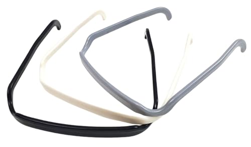 scicent Haarreif Sonne 3 Stück Sunglasses Headband Mode Haarreifen Sonnenbrille Eckig Lockiges Dickes Haar Groß Haarreif für Männer Damen (Grau+Schwarz+Weiß) - 23313 von scicent