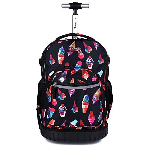 seastig Rollrucksack 18 Zoll Rollrucksack Rollrucksack Handgepäcktasche Laptop-Rucksack für Erwachsene Kinder Klassenfahrt von seastig