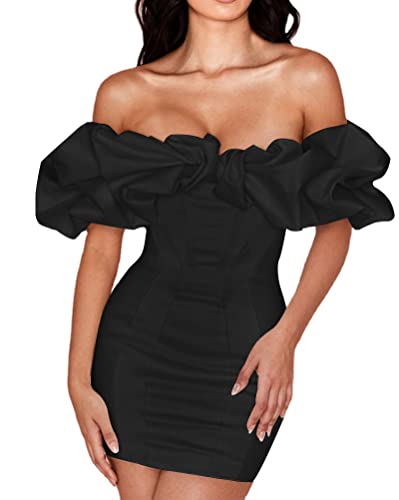 seiveini Cocktailkleid Damen Chic Schlauchoberteil Abendkleid Vintage Kleid Bodycon Tunika Sommerkleider Partykleider Elegante Trägerlos Ballkleid Mode A Schwarz S von seiveini