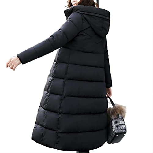 seiveini Damen Daunenmantel mit Kapuze Winter Warm Daunenjacke Oversized Elegant Wintermantel mit Reißverschluss Jacke Parka Steppmantel Langer Outdoor Mantel mit Taschen A Schwarz M von seiveini