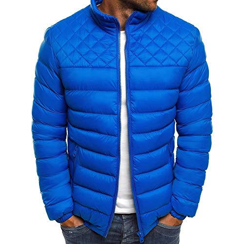 seiveini Herren Daunenjacke mit Stehkragen Herren Steppjacke Übergangsjacke Jacke mit Stehkragen Wanderjacke Herren Leicht Warm Running Jogging Thermo Jacke A Blau XL von seiveini