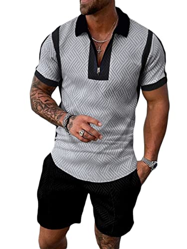 seiveini Jogginganzug Herren Kurz Poloshirts + Shorts Sportanzug Kurzarm Zweiteiler Sport Outfit Hausanzug A Dunkelgrau XL seiveini Jogginganzug Herren Kurz Poloshirts + Shorts Sportanzug Kurzarm Zweiteiler Sport Outfit Hausanzug A Dunkelgrau XL von seiveini