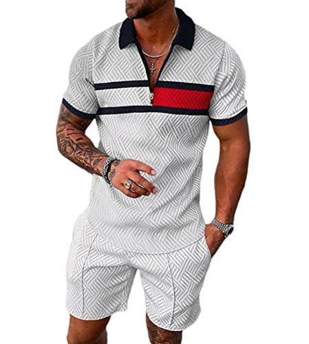 seiveini Jogginganzug Herren Kurz Poloshirts + Shorts Sportanzug Kurzarm Zweiteiler Sport Outfit Hausanzug D19 S seiveini Jogginganzug Herren Kurz Poloshirts + Shorts Sportanzug Kurzarm Zweiteiler Sport Outfit Hausanzug D19 S von seiveini