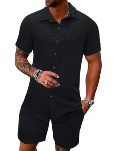 seiveini Zweiteiler Herren Kurzarm Jogginganzug Männer Sportanzug Hemd Shorts Sommer 2-Teiliges Freizeitanzüge SommeranzugC SchwarzM seiveini Zweiteiler Herren Kurzarm Jogginganzug Männer Sportanzug Hemd Shorts Sommer 2-Teiliges Freizeitanzüge SommeranzugC SchwarzM von seiveini