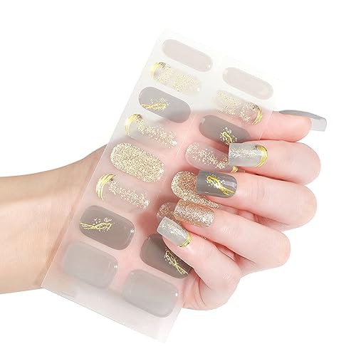 16 Stücke Kleber Full Wrap Gel Art Aufkleber Wasserdichte Gel Nagel Wrap Halb Ausgehärtete Gel Nagellack Streifen Nagel Abziehbilder 16 Stücke Kleber Full Wrap Gel Art Aufkleber Wasserdichte Gel Nagel Wrap Halb Ausgehärtete Gel Nagellack Streifen Nagel Abziehbilder von seluluory
