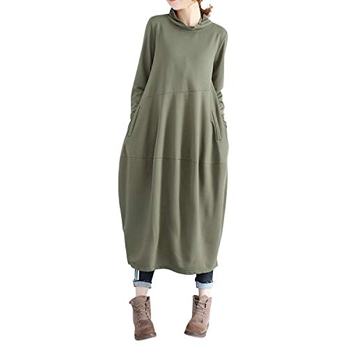 semen Damen Ballonkleider Lang Stehkragen Langarm Ballon Kleider mit Taschen Casual Boho Midikleider semen Damen Ballonkleider Lang Stehkragen Langarm Ballon Kleider mit Taschen Casual Boho Midikleider von semen