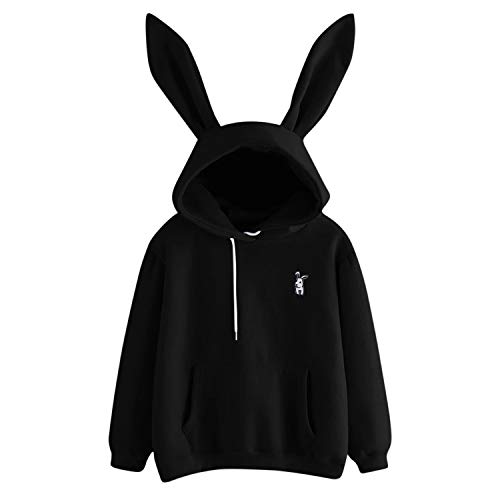 semen Damen Hoodies Hut mit Hasenohren Kapuzenpullover Langarm Herbst Winter Oberteile Pulli Kapuzenpulli Casual von semen