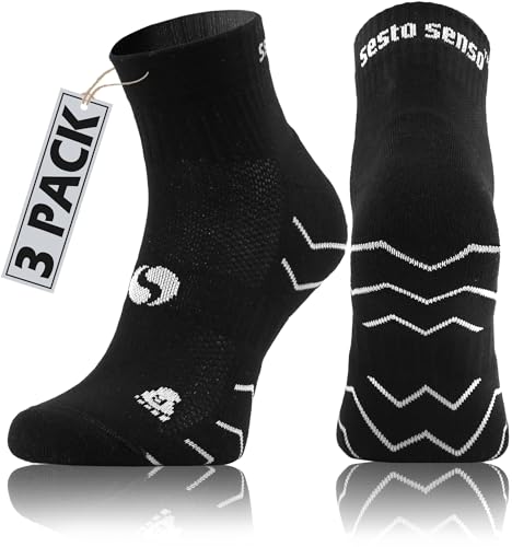 sesto senso 3 Paar Laufsocken Baumwolle Sportsocken Damen Herren Bunte Sport Socken 35-38 Schwarz sesto senso 3 Paar Laufsocken Baumwolle Sportsocken Damen Herren Bunte Sport Socken 35-38 Schwarz von sesto senso