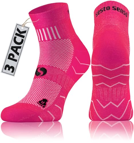 sesto senso 3 Paar Laufsocken Baumwolle Sportsocken Damen Herren Bunte Sport Socken 39-42 Pink sesto senso 3 Paar Laufsocken Baumwolle Sportsocken Damen Herren Bunte Sport Socken 39-42 Pink von sesto senso