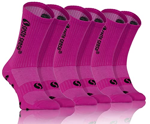 sesto senso 3 Paar Sportsocken Rosa Herren Damen Bunte Wadensocken Baumwolle 35-38 Pink von sesto senso