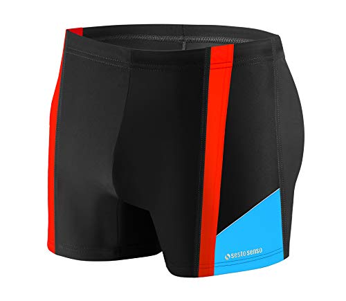 sesto senso Herren Badehose Eng Schwimmhose Enganliegende Bademode Swimming Shorts BD 379 3XL Schwarz von sesto senso