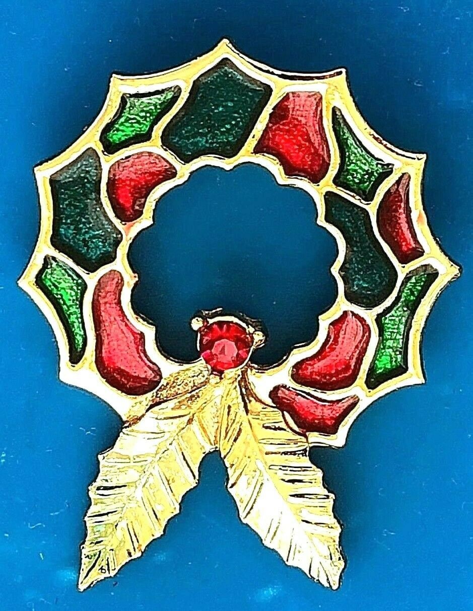 Vintage "Bj' Christmas Holly Wreath Brosche von sevvy253