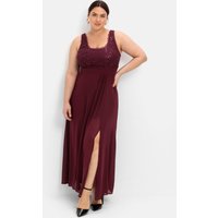 Große Größen: Abendkleid mit floraler Spitze, aubergine, Gr.40-58 von sheego