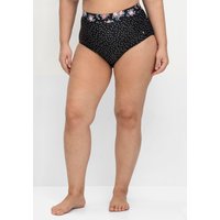 Große Größen: Bikinihose in hohem Schnitt, mit Shaping-Einsatz, schwarz gepunktet, Gr.40-58 von sheego