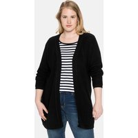 Große Größen: Cardigan aus Grobstrick, in offener Form, schwarz, Gr.40/42-56/58 von sheego