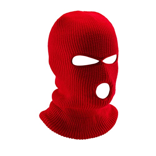 shengli Unisex-Maske Three-Loch Balaclava Gestrickte Gesichtsmaske Outdoor-Sport Skimasken Warme Hauben Vollgesichtsmaske Ski Gesichtsschutz Outdoor Clear Mask Kopfhaube (One Size,Three Holes 4) von shengli