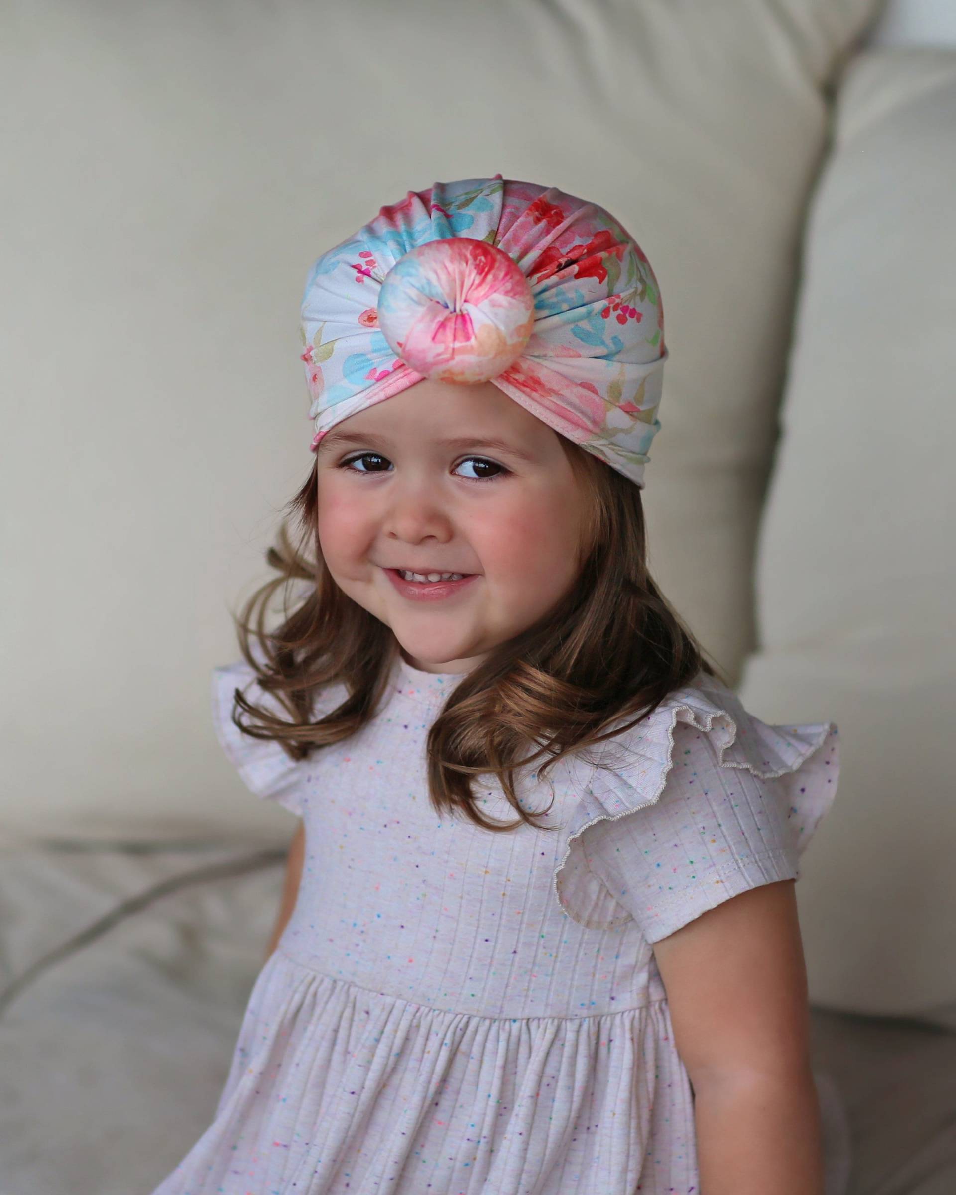 Blau Und Rosa Pastell Blumen Turban - Baby Kleinkind Knoten Kopftuch von shopWhitneyElizabeth