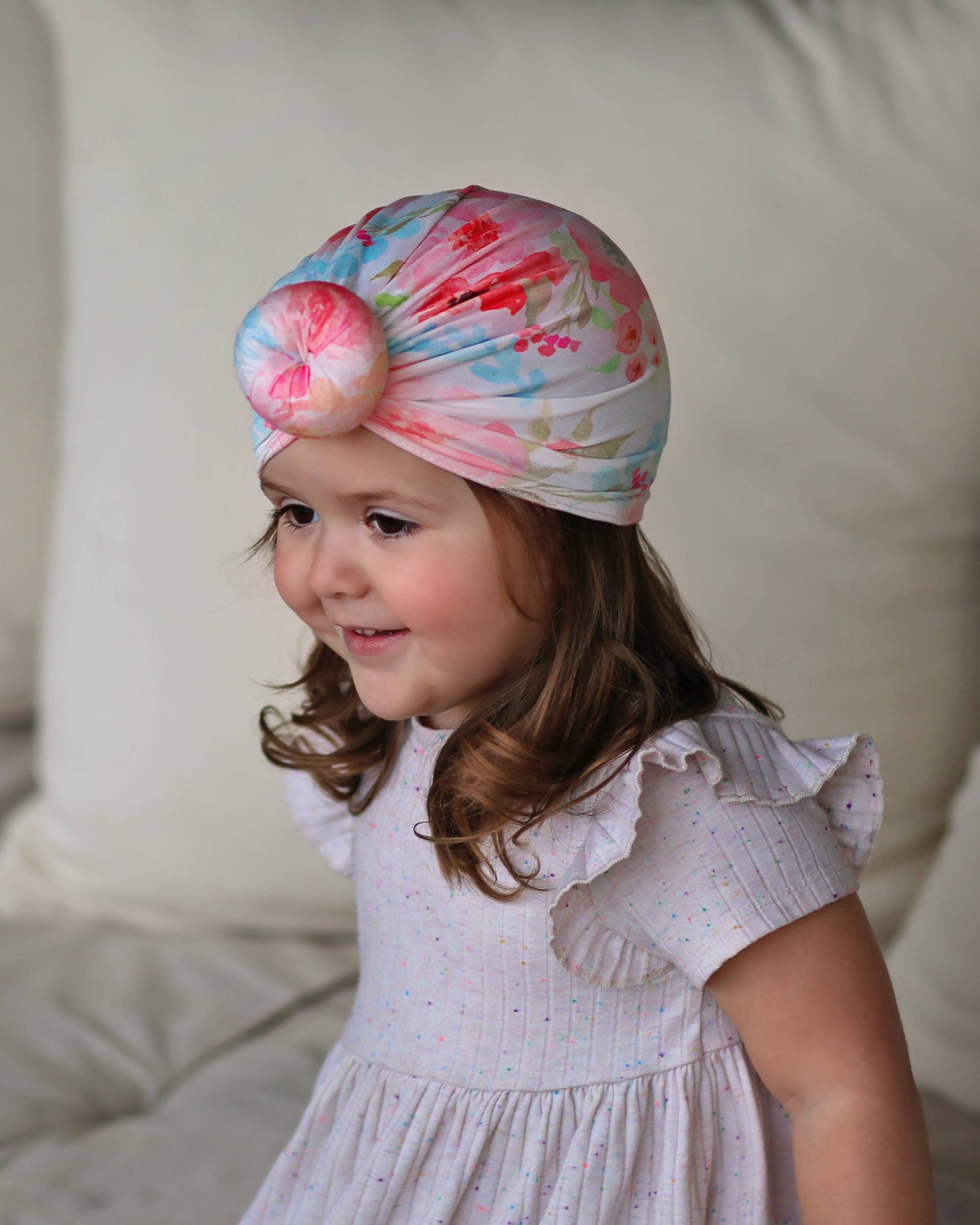 Blauer Und Rosa Pastell-Blumen-Turban - Baby-Turban Kleinkind-Turban Blumen-Turban Baby-Knoten-Turban Baby-Kopftuch Knoten-Turban von shopWhitneyElizabeth