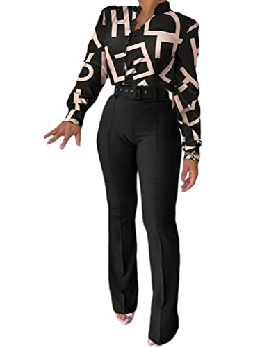 shownicer Damen Elegant Business Anzug Set Hosenanzug Blazer Hose 2-teilig Anzug Karo Kariert Zweiteiler Slimfit Streetwear Schwarz S von shownicer