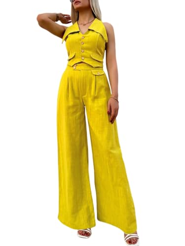 shownicer Damen Hosenanzug Elegant Business Anzug Blazer Hose 2-teilig Set Zweiteiler Slimfit Hosen + Weste Mode 2 Teiler Festlich Sportlich Streetwear Formal Festlicher Suit C Gelb L shownicer Damen Hosenanzug Elegant Business Anzug Blazer Hose 2-teilig Set Zweiteiler Slimfit Hosen + Weste Mode 2 Teiler Festlich Sportlich Streetwear Formal Festlicher Suit C Gelb L von shownicer