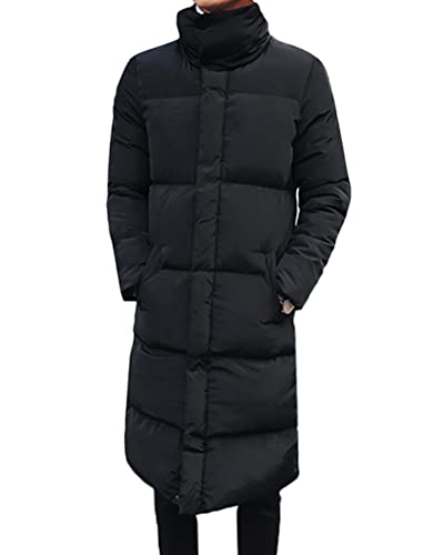 shownicer Herren Winterjacke Lange Daunenjacke Warm Parka Jacke mit Kapuze Steppjacke Wintermantel Casual Verdicken Warme Daunenmantel A Schwarz M von shownicer