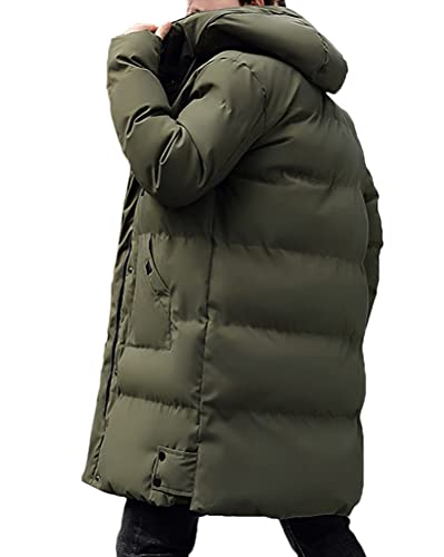 shownicer Herren Winterjacke Lange Daunenjacke Warm Parka Jacke mit Kapuze Steppjacke Wintermantel Casual Verdicken Warme Daunenmantel B Grün S von shownicer