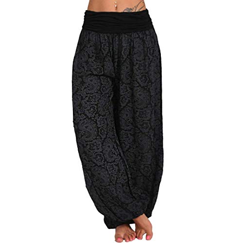 shownicer Hosen Damen Lang Bedrucken Pumphose Haremshose Sommerhose Yogahose Aladinhose Baggy Harem Stil mit Elastischen Bund A Schwarz XL shownicer Hosen Damen Lang Bedrucken Pumphose Haremshose Sommerhose Yogahose Aladinhose Baggy Harem Stil mit Elastischen Bund A Schwarz XL von shownicer