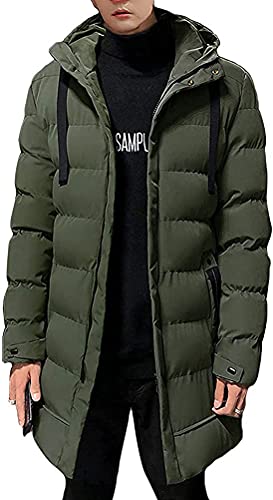 shownicer Winterjacke Lange Herren Daunenjacke Warm Parka Jacke mit Kapuze Steppjacke Wintermantel Casual Verdicken Warme Daunenmantel C Grün L von shownicer