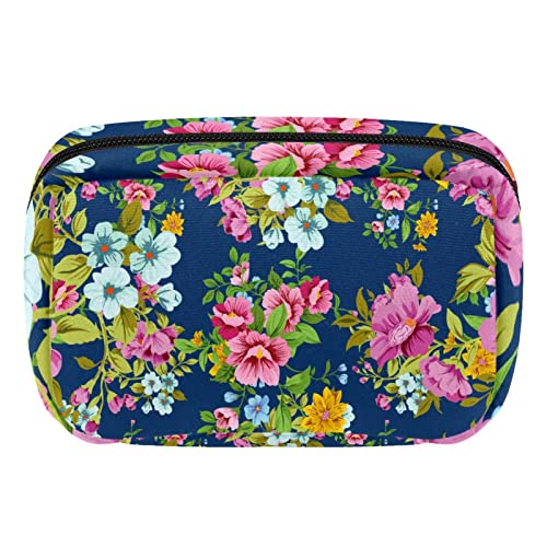 Make-up-Tasche mit Aquarell-Blumenmuster, niedlicher Kulturbeutel, Reißverschluss, Reise-Kosmetik-Organizer für Damen und Mädchen, Mehrfarbig 3, Einheitsgröße, Kosmetikkoffer von siawadeky