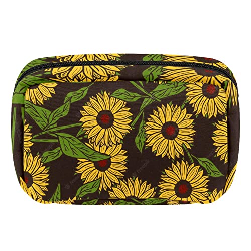 Make-up-Tasche mit Gänseblümchen und Sonnenblumen, niedlicher Kulturbeutel, Reißverschluss, Reise-Kosmetik-Organizer für Damen und Mädchen, Mehrfarbig 3, Einheitsgröße, Kosmetikkoffer von siawadeky