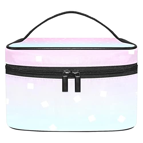 Reise-Make-up-Tasche, große Kosmetiktasche, Make-up-Tasche, Organizer für Damen und Mädchen, tragbare Aufbewahrungsbürsten, Kulturbeutel, Pastellfarben, Regenbogenfarben, Bunt 2, von siawadeky