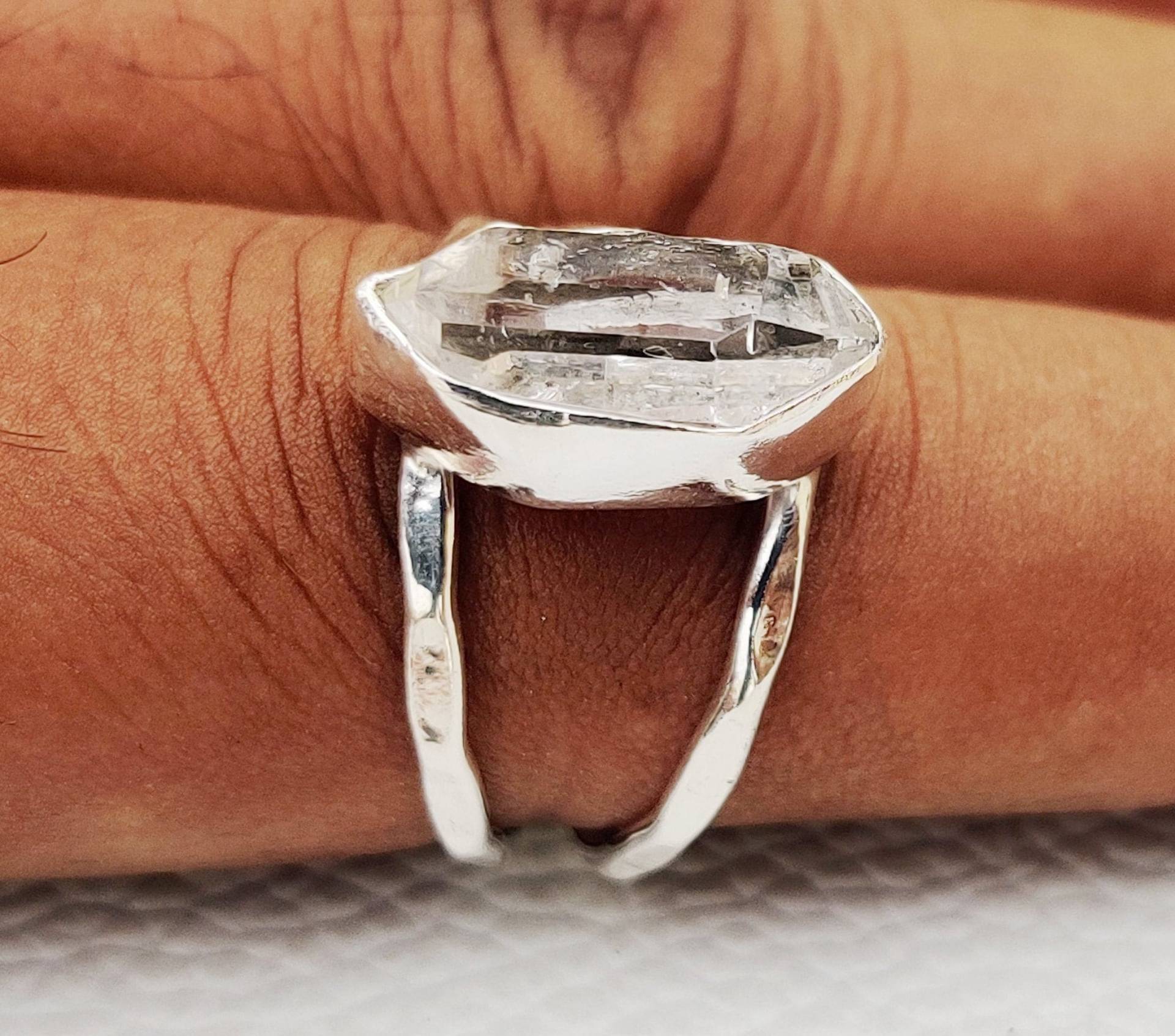 Herkimer Diamant Ring, 925 Sterling Silber Reizender Schöner Edelstein Frauenring, Ehering, Versprechen Ring von silverjewellery20
