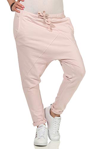 Damen Jogginhose im Boyfriend-Style Sweatpants für Freizeit Sport und Fitness 104 (36-40, Rosa) von simaranda