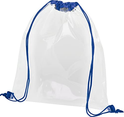 sin4sey Rucksack Sportbeutel transparent mit Kordel Tasche Gymsac (Royalblau) von sin4sey