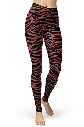 sissycos Damen Leopardenmuster Leggings Hohe Taille, Sanft Elastisch Jogginghose Strumpfhosen Lang(Dunkelroter Leopardenmuster,M) von sissycos