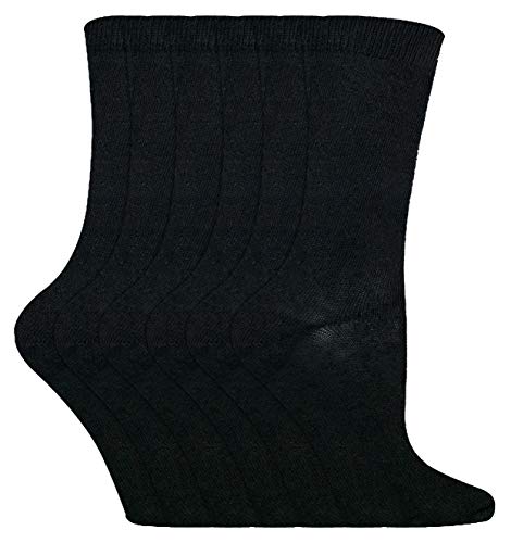 Sock Snob 6er Pack Kinder Bambus Socken | Unifarben Schulsocken für Mädchen und Jungen | Atmungsaktiv Socken für Sommer (3-7 Jahre, Schwarz) von Sock Snob