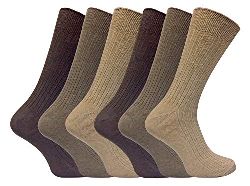 Sock Snob 6er pack herren schwarz business 100 prozent baumwolle socken/baumwollsocken für anzug (46-50 eur, SE002 Brown) von Sock Snob