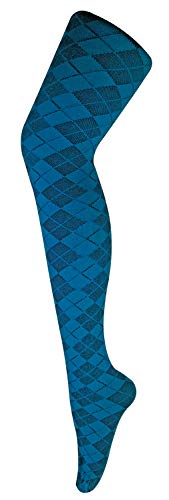 Sock Snob - Damen undurchsichtig gemustert farbig winter 80 den strumpfhose in verschiedenen farben größe 36-42 eur (36-42 eur, Argyle Teal) von Sock Snob